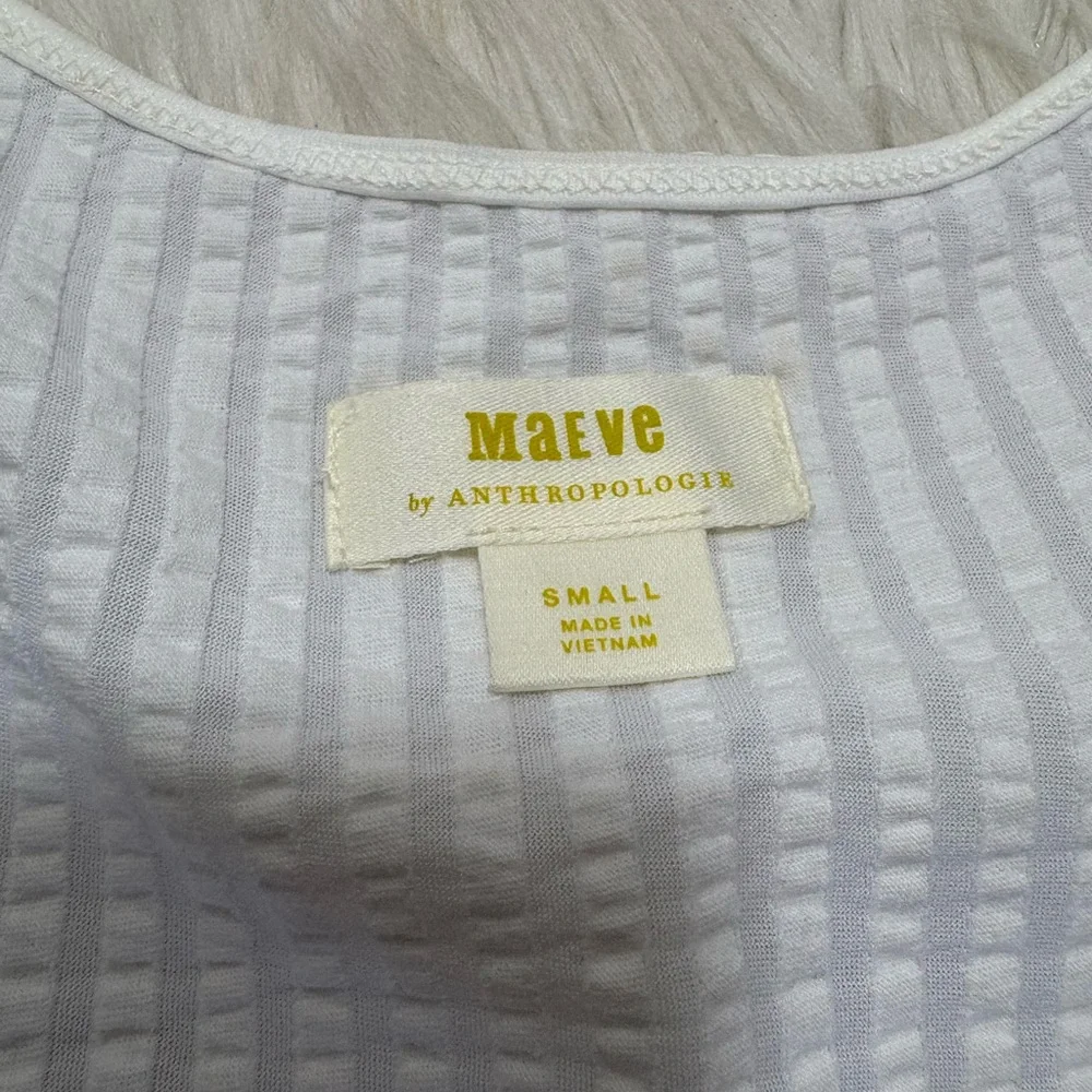 MAEVE White Textured Sleeveless Square-Neck Tank Top - Picture 5 of 7